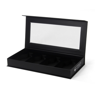 Custom Luxury Black Magnetic Gift Box With Window