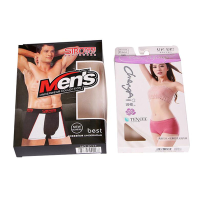 Custom Logo Printed Men Underwear Packing Pants Paper Packaging Box With Hanger